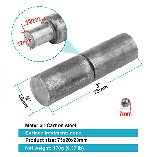 3” Weldable Barrel Hinges, Heavy Duty Steel Weld On Bullet Door Hinges For Swing Door, Windows, Trailer Ramp Gate, Ball Bearing Detachable Hinges, Pack Of 6 #TOP1