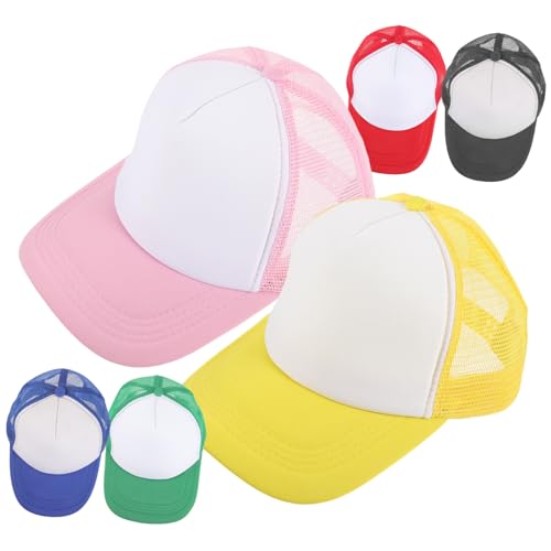 Casquette de baseball vierge en polyester pour sublimation, lot de 6 chapeaux réglables