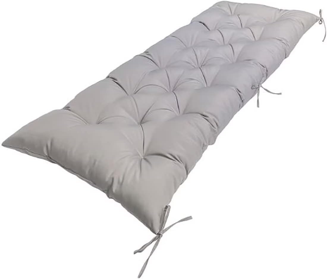 Waterproof Swing Replacement Cushions, Soft Bench Cushion for Outdoor Furniture Thicken Porch Swing Cushions with Ties for Garden Patio, 20x40in Light Grey