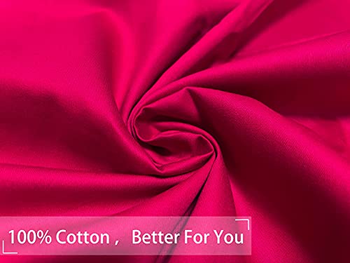 Imaylex Soft 100% Egyptian Cotton Zipper Closure Pillowcases, Cozy And Lightweight Pillow Case, Set Of 2, Fuchsia, Standard, 20" X 26" #TOP2