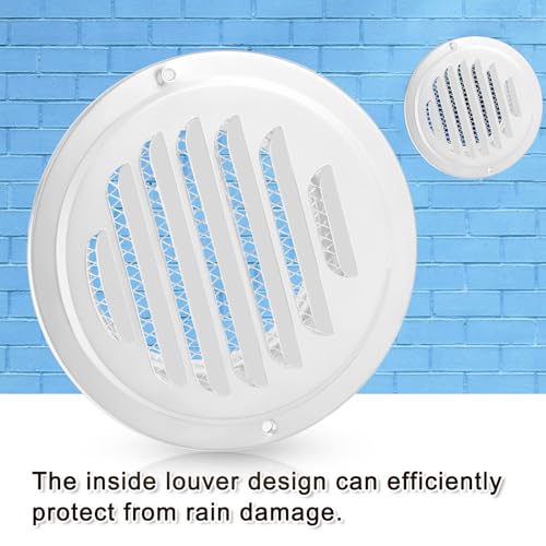 Zonon 4 Pcs 6 Inch Soffit Vents Round Vent Cover Stainless Steel, White by Zonon - Used condition - Image 6
