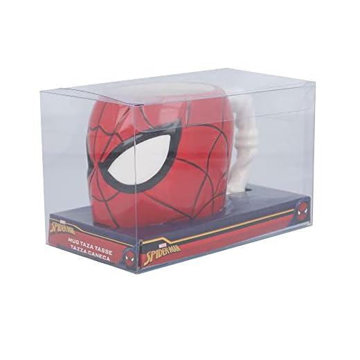 TAZA CERAMICA 3D CABEZA 410 ML | SPIDERMAN EN CAJA REGALO