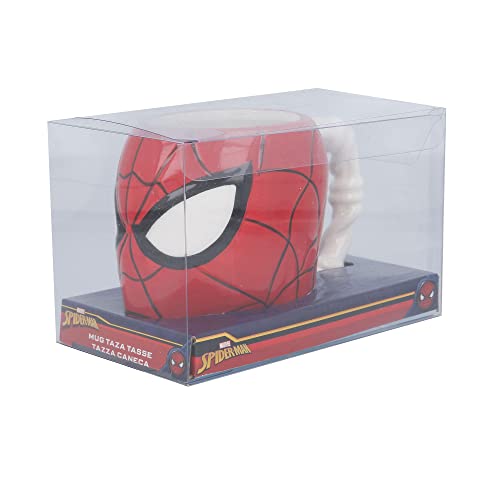 Stor Taza de cerámica con forma en 3D de 410 ml en caja regalo cabeza de Spider-man