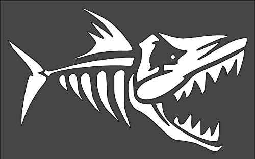 Skeleton Fish Logo Stencil Reusable Sturdy Flexible Clear Plastic 1-5x8 in Arts and Crafts Material Scrapbooking for Airbrush Painting Drawing