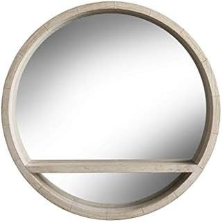 nielsen Wall Mirror with Shelf 60x60cm, Senna Wall Décor with Hanger, Hallway Mirror, Bedroom Décor, Wall Mirrors for Bedrooms and Living Room - Natural Wash Effect