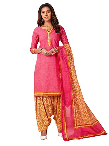 Jevi Prints Women's Cotton Printed Readymade Stitched Patiyala Su...