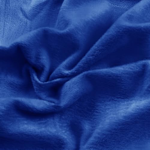 Entisn 1 Yard x 60 Inch Royal Blue Pre-Cut Minky Fabric, Soft Plush