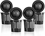 Reusable Filter Cups Compatible with Keurig K-Cups for Keurig 1.0 & 2.0 Machines (4-Pack ) - Fits Most Keurig K-Cup Brewers (Black)