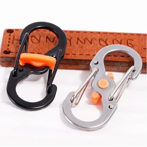 S Carabiner Clip, 10 PCS Mini Stainless Steel Carabiner, S Shape Keychain Hook Clip with Lock, for Small Backpacks Keys or Dog Tags for Home Outdoor Hiking Fishing Camping Travel - Image 7