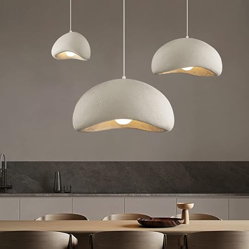 Ottoson Scandinavian Pendant Lighting Modern Minimalist Dining Room Light Fixture Ceiling White Concrete Cement Look Pendant Light Bird Nest Desgin Chandelier - 19.6" #TOP8