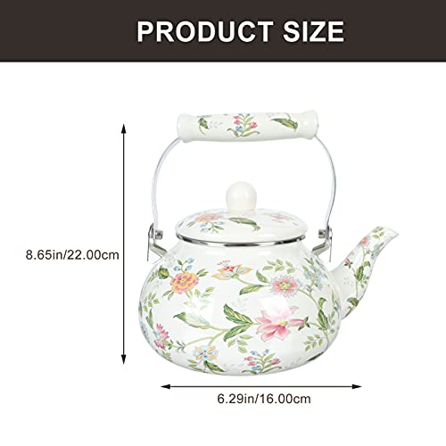 Yardwe Porcelain Enamel Teakettle Floral Teapot Tea Pot Kettle For Stovetop Turkish Style 2. 5L #TOP2
