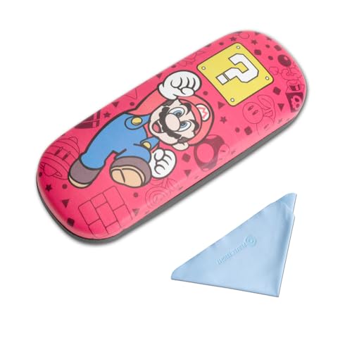 PERFECTSIGHT Hard Shell Eyeglasses Case Kawaii Protective Glasses Case for Kids Cute Eyeglass Case for Women Men Girls (Red-M)