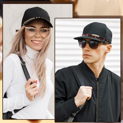 Image of Geyoga 9 Pcs Trucker Hat Chains Trucker Hat Charms Women Man Bill Decoration Detachable DIY Metal Chain for Mesh Baseball Cap(Brown,Western)