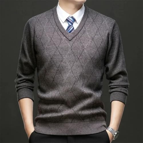 Men Solid Color Thick Knit Sweater Soft Fleece Lined Warm Pullover for Autumn Winter Daily Wear3