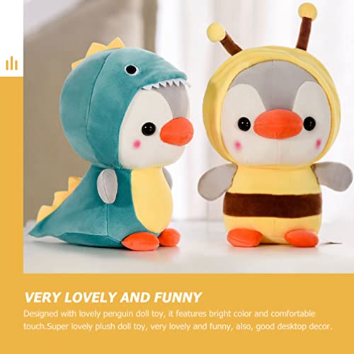 Toyvian Travesseiro de Boneca Pinguim Kawaii Animal de Pelúcia Vestida de Pinguim Sapo Abelhar Traje