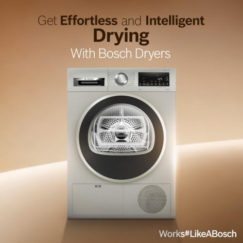 Image of Bosch 8 kg Front Load Fully-Automatic Tumble Dryer, 100% Drying, 5 Drying Options, Reduces 99.9% Allergens, Ready-to-Wear No Crease, Silver, WPG23108IN (2026 Model)