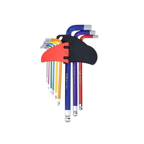 GUOCHENJIE Allen Key Set Hex Key Set 9PCS Metric Allen Key Set 1.5-10MM Anti-Slip Long Ball End Hex Wrench Set Spanner for Vehicle Bicycle Repairs Hand Tools(Short Ball end)