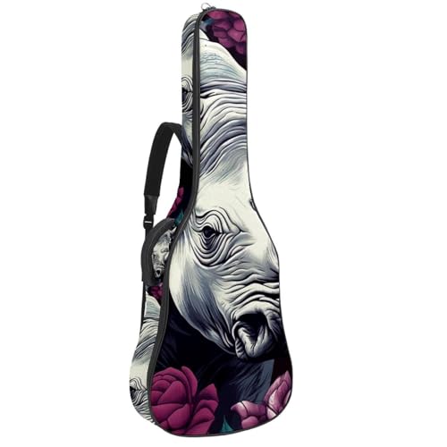 Étui guitare acoustique en tissu Oxford haute densité motif fleurs Rhino