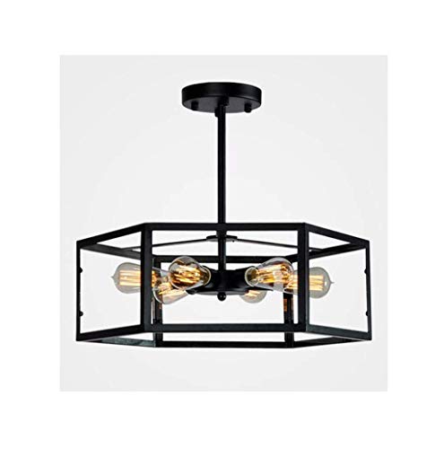 Lustre suspension noir rétro luminaire fer forgé applique salle à manger