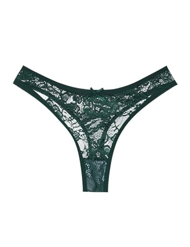 Image of Murimia Sexy Seamless Thongs for Women Lace Underwear Breathable Low Rise T-Back Panties