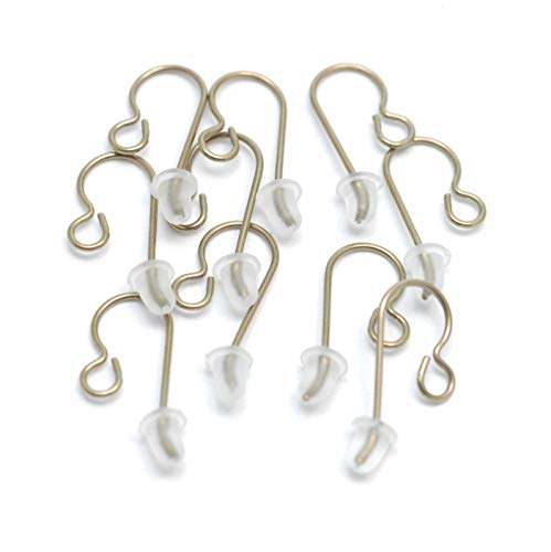 10 Crochets de Boucles d'oreille en Titane (Jaune). Aucun Risque d'allergie
