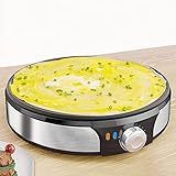 ★ Fácil de usar: la bandeja de crepes es compacta, rápida, conveniente y la plancha antiadherente hace que su vida sea más fácil. La estufa del creador de crepé no podría ser más sencillo de usar, simplemente se conecta a una fuente de alimentación, ¡espere a que la plancha se caliente y esté listo para ir! Afilar un delicioso lote de panqueques por ti mismo y a toda la familia con nuestro mejor crepe.