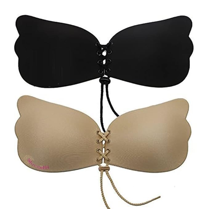 Strapless Stripless Silicone Padded Bra Women's Silicone Lightly Padded Wire Free Plunge Bra (3.PCS) Multicolour-image-23