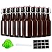 TienChoo 12oz Amber Glass Beer Bottles with Flip Top Airtight Lids, 10 Pack Swinging Top Home Brewing Bottles for Kombucha, Vanilla Extract, Kefir, Juice, Wine, Fermentation
