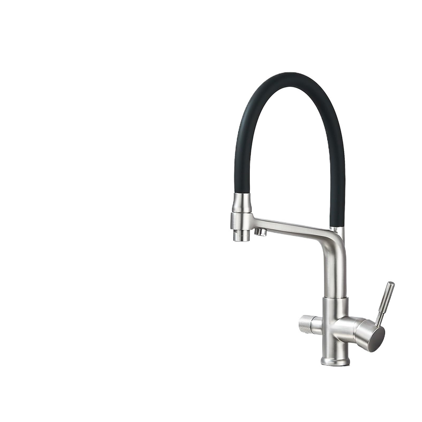 Purified Water Kitchen Faucet SUS 304 Stainless Steel Dual Spout Pure Drinking Water Mixer Tap Rotation Water Purification Taps(Brushed Nickel)