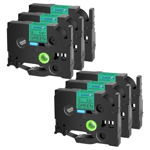 Ruban TZe-731 résistant pour remplacer les étiquettes effacées noir sur vert Brother 12mm