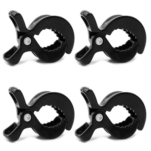 4 Stück Kinderwagen Klammern,klammern Kinderwagen,Kinderwagen Clips,Universal,zur Befestigung,für Kinderwagen,Liegestühle,Rollstühle (Schwarz)