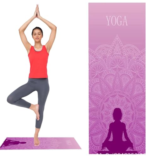 Yoga-Decke – weiches Yoga-Handtuch, saugfähiges Yogamatten-Handtuch, Mattengröße, aktiv, trocken, rutschfest, Reise-Strandtuch, feuchtigkeitsableitend, schweißableitend, Hot Yoga-Handtuch,