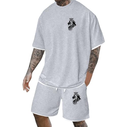 Survêtement homme contre la chaleur : ensemble de jogging d'été léger t-shirt et short