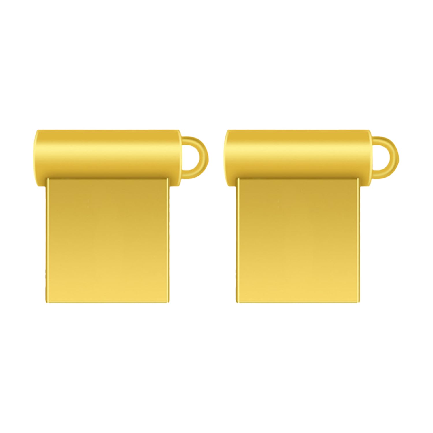 SIMAIOU Super Mini Small Size Ultra USB2.0 Flash Drives Silver Gold Grey Metal Thumb Drives Memory Stick 3 Years Warranty USB pendrive (Golden （2 Pack）, 16GB)