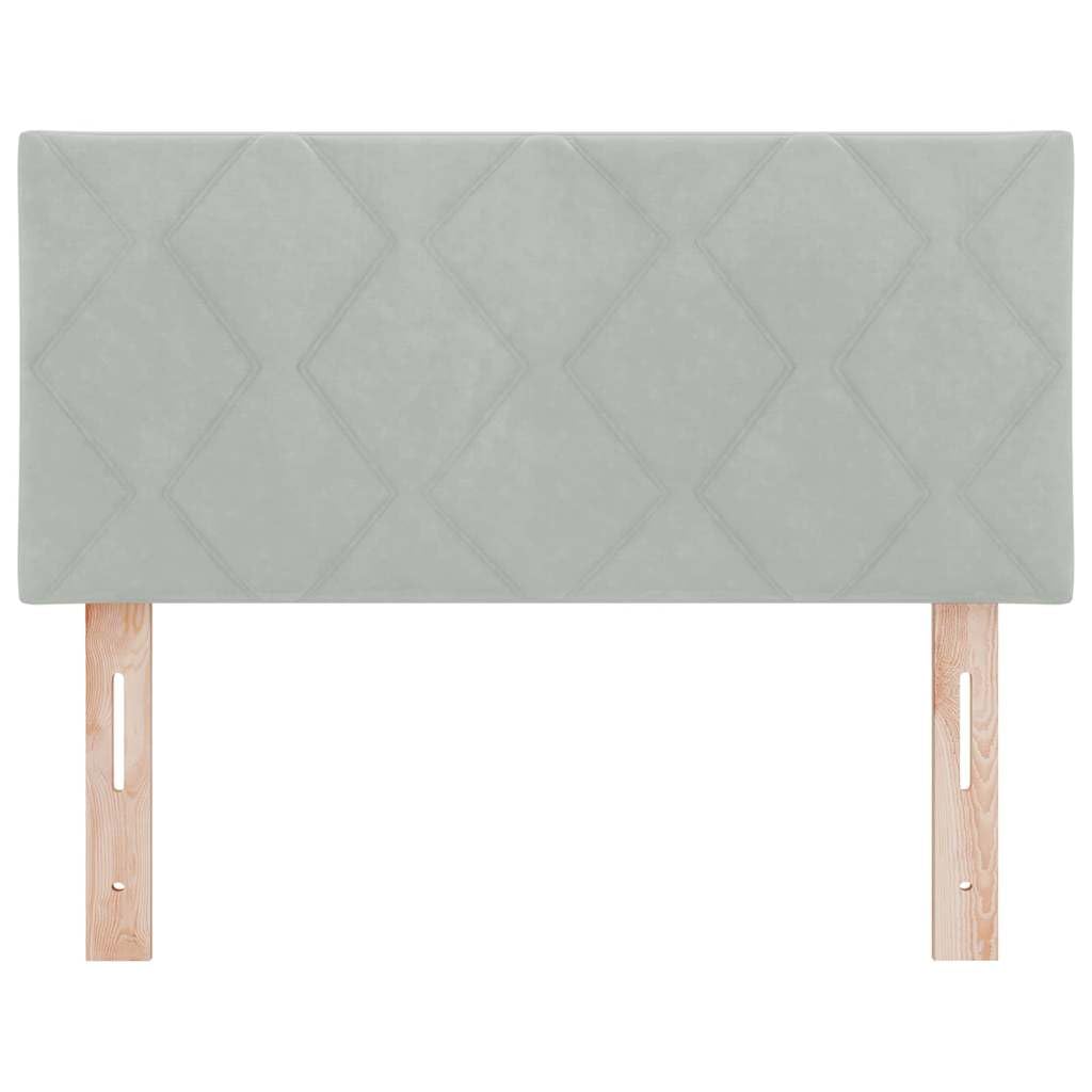 Cabecero LED gris claro 100 cm piel sintética marco de madera maciza altura ajustable diseño moderno para cama dormitorio salón