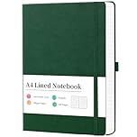 Artfan Notebook A4 - A4 Lined Notebook with 320 Pages Premium Paper, Faux Leather Classic Writing A4 Notebook Journal, 21.5 x 27.9cm, Hardcover, Green