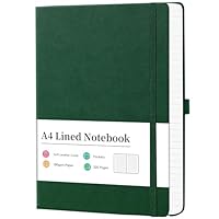 Artfan A4 Notizbuch liniert mit 320 Seiten – Notizblock, Hartcover in Dunkelgrün, 21,5 × 27,9 cm, Premium Papier für Schule & Büro