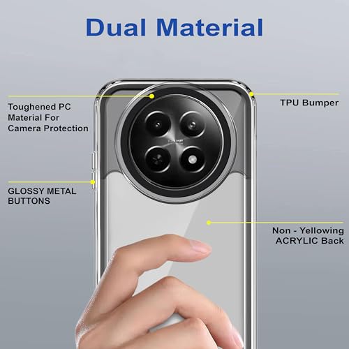 Image of Zapcase Back Case Cover for Realme Narzo N65 5G | Compatible for Realme Narzo N65 5G Back Cover | Case Cover with Camera Protection | (TPU + PC | Translucent Black)