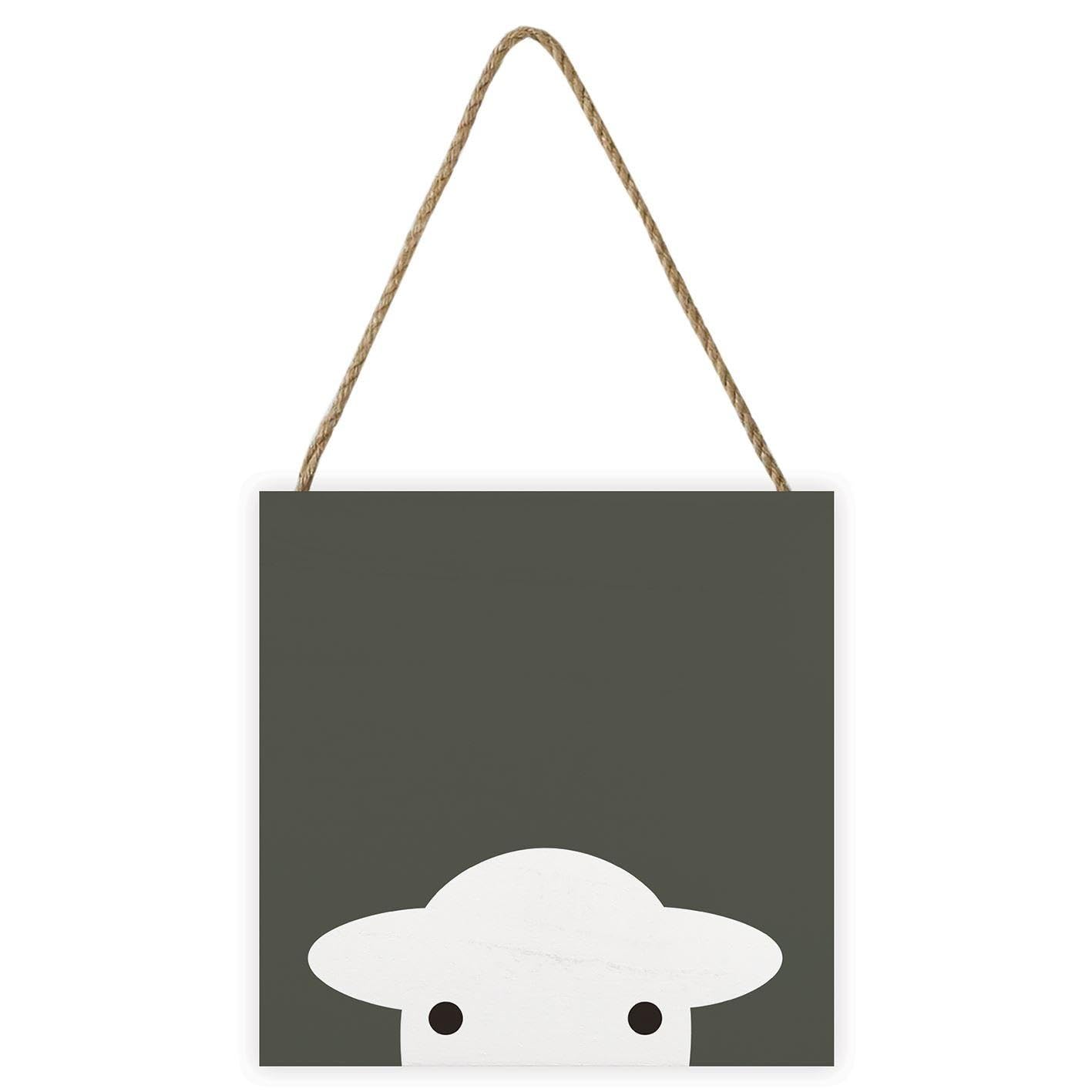 Herdy Men's Grey Peep Wood Plaque (20Cm X 20Cm X 2.7Cm) (Grey)