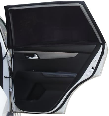 Trusiel Sonnenschutz Auto mit Zertifiziertem UV Schutz für Kinder Baby Erwachsene Haustiere, Universal Sonnenblende Auto Netz,Autofenster Sonnenschutzrollos Heckscheibe, für Person