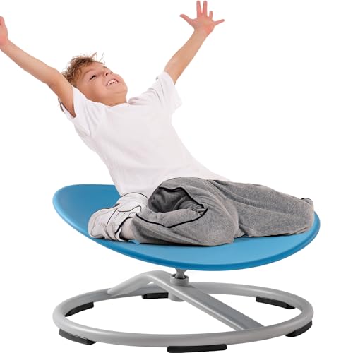 ROBUD Kids Sensory Swivel Chair, Autism Spinning Chair for Kids Sensory, Autism Kids Swivel Chair with Non-Slip Design, Training Body Coordination, No Assembly, Blue