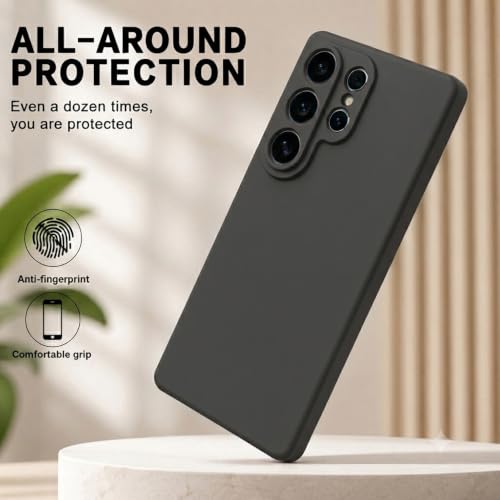 Image of Back Cover for Samsung Galaxy S25 Ultra 5G | Full Camera Protection | Premium Liquid Silicon Case | Flexible Bumper Case for Samsung Galaxy S25 Ultra 5G (Black)