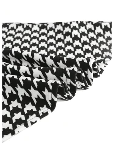 Floerns Girl's A Line Houndstooth Dress Button Short Sleeve Crew Neck Short Dresses3