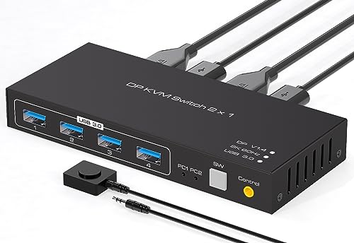 Vpfet Hdmi Kvm Conmutador De Monitor Doble 2x2 Controlador | Envío gratis