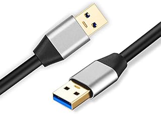 USB Male to Male Cable USB 3.0 A to A Cable Cord SuperSpeed Data Transfer 5Gbps Cable for External Hard Drive Enclosures, DVD, TV Box, Speaker, Printer, Modem, Cameras Gold Plated.(3m)