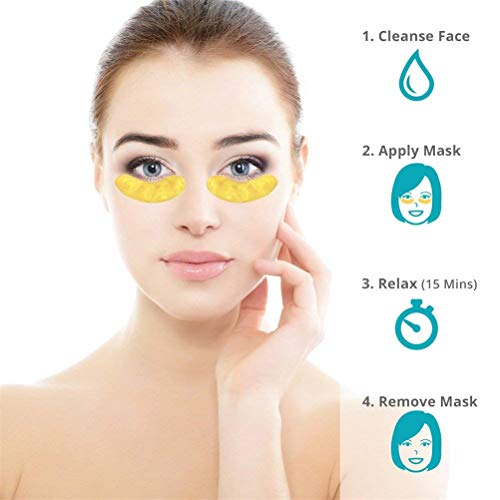 Jakuva 30 Pairs 24K Gold Gel Collagen Under Eye Patches For Puffy Eyes,Dark Circles & Reduce Wrinkles,Moisturizing Eye Masks For Face Care,Under Eye Mask Eye Pads For Your Beauty Skin Care #TOP2
