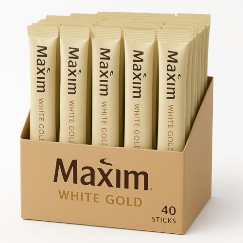 Maxim White Gold Instant Coffee | Instant Coffee Mix - Rich and smooth coffee | 40 Pouches (11.7g Each)