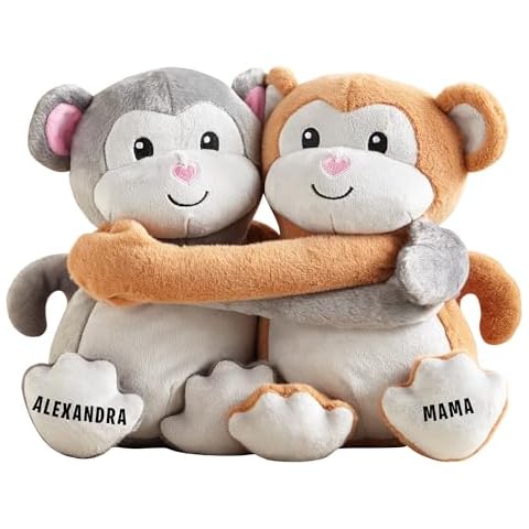 Let's Make Memories Personalized Hugging Plush Monkeys - Monkey Stuffed Animal for Kids - for Birthday - for Boy - for Girl - Te Quiero - Familia Cover