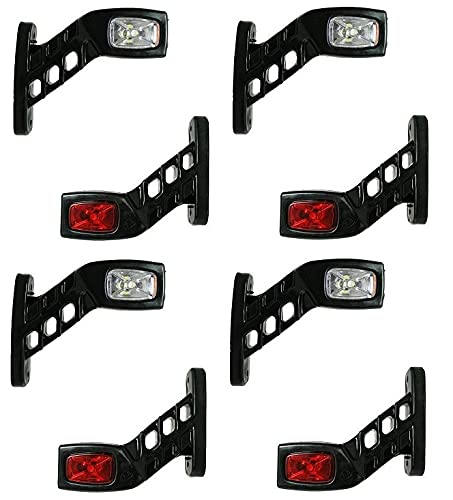 Lot De 8 Feux De Gabarit LED Pour Camion - 12V/24V - Couleurs Rouge/blanc/orange - Étanche IP67 - Pour Jour Et Nuit