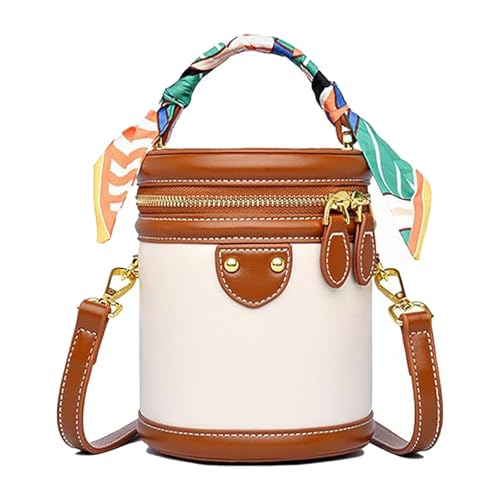 2025 New Summer Cylinder Bag, Colorblock Bucket Bag for Women, Fashionable Crossbody Bag, Women's Shoulder